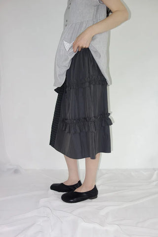 [2 colors] Rimatsu Check Ankle Frill Skirt