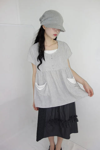 [2 colors] Rimatsu Check Ankle Frill Skirt