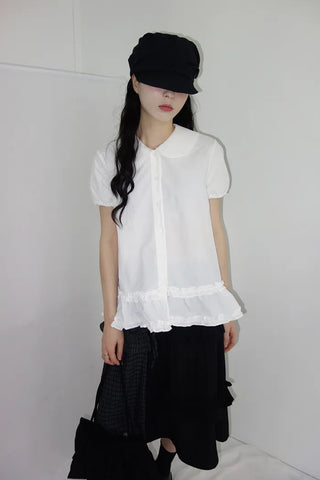 [2 colors] Rimatsu Check Ankle Frill Skirt