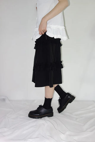 [2 colors] Rimatsu Check Ankle Frill Skirt
