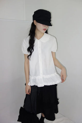[2 colors] Rimatsu Check Ankle Frill Skirt