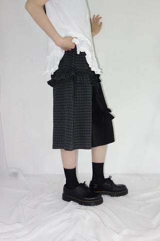 [2 colors] Rimatsu Check Ankle Frill Skirt