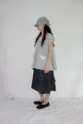 [2 colors] Rimatsu Check Ankle Frill Skirt