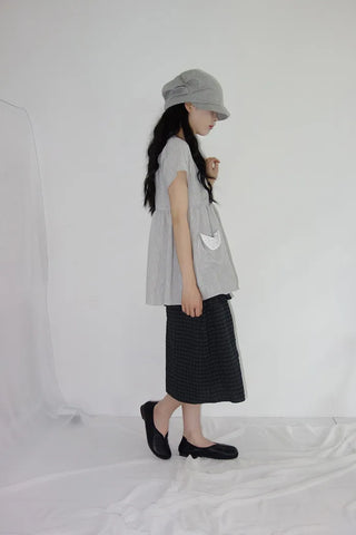 [2 colors] Rimatsu Check Ankle Frill Skirt