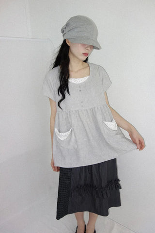 [2 colors] Rimatsu Check Ankle Frill Skirt