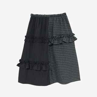 [2 colors] Rimatsu Check Ankle Frill Skirt