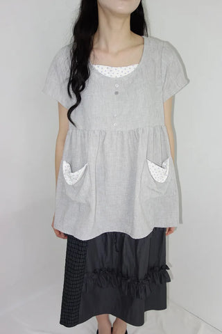 [2 colors] Rimatsu Check Ankle Frill Skirt