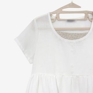 [2 colors] Elvina Linen Pocket Long Short Sleeve T-Shirt