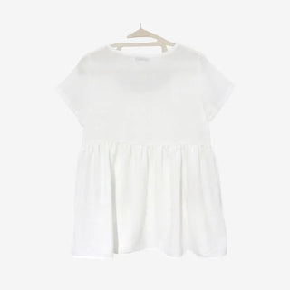 [2 colors] Elvina Linen Pocket Long Short Sleeve T-Shirt