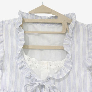 [2 colors] Army Frill Layered Blouse