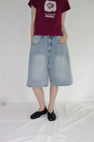 [3 colors] Nemoba Pintuck Denim Bermuda Pants