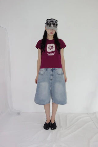 [3 colors] Nemoba Pintuck Denim Bermuda Pants