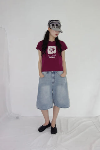 [3 colors] Nemoba Pintuck Denim Bermuda Pants