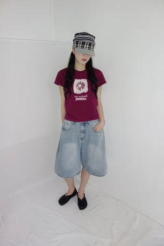 [3 colors] Nemoba Pintuck Denim Bermuda Pants
