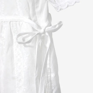 [2 colors] Shine Lace Embroidered Short-Sleeve Blouse