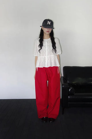[3 colors] Nick Vivid Cotton Wide Pants