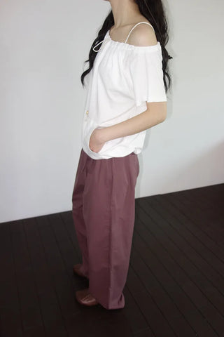 [3 colors] Nick Vivid Cotton Wide Pants