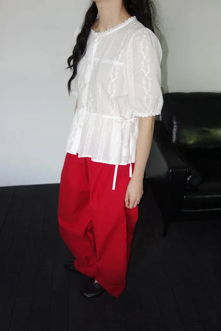 [3 colors] Nick Vivid Cotton Wide Pants