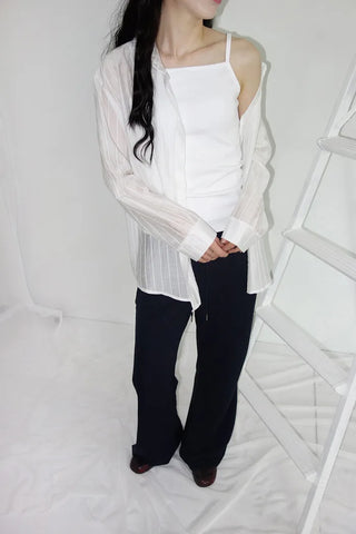 [4 colors][Selectable length] Air-cooled bootcut pants