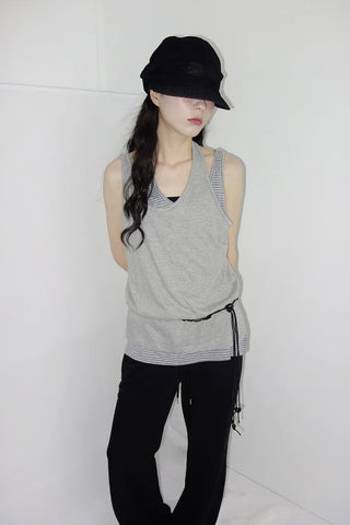 [3 colors] Latch Layered Dangle Sleeveless