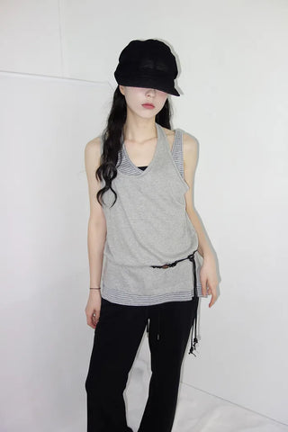 [3 colors] Latch Layered Dangle Sleeveless