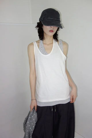[3 colors] Latch Layered Dangle Sleeveless