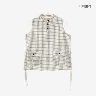 [2 colors] Mubo Pumpkin Check Sleeveless Top
