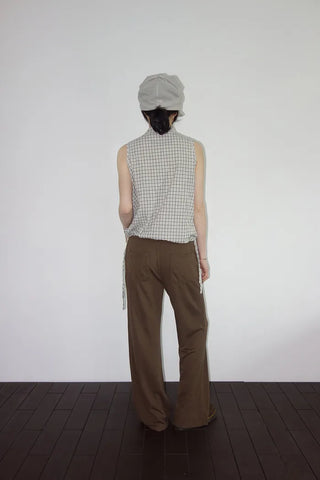 [2 colors] Mubo Pumpkin Check Sleeveless Top