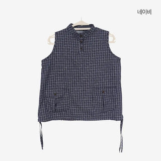 [2 colors] Mubo Pumpkin Check Sleeveless Top
