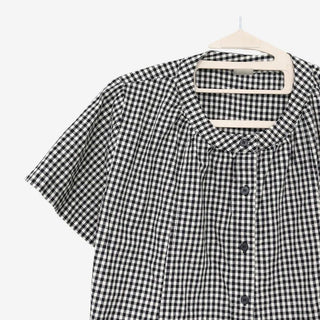 [3 colors] Henley neck pocket blouse