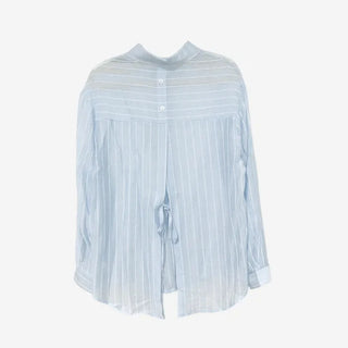 [4 colors] Shara See-through Stripe Strap Shirt