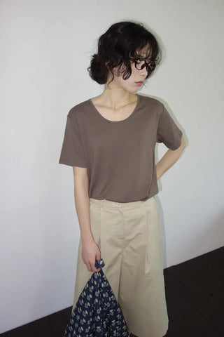 Leaf Round Neck Flower Shirt