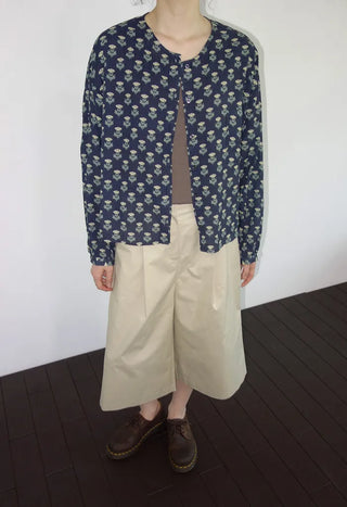 Leaf Round Neck Flower Shirt