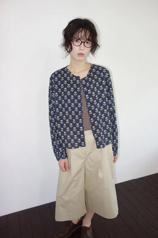 Leaf Round Neck Flower Shirt