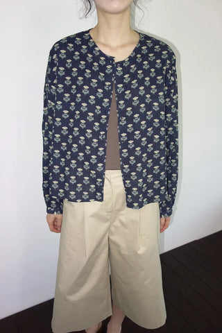 Leaf Round Neck Flower Shirt