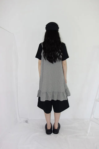 [3 colors] Mate Check Frillless Dress