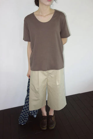 [3 colors] Flared Pintuck Bermuda Pants