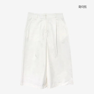 [3 colors] Flared Pintuck Bermuda Pants