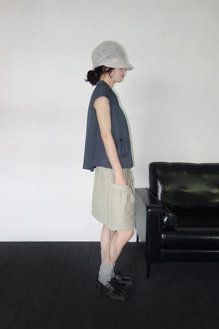 [4 colors] Motto Button Collar Blouse