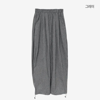[2 colors] Nero Stripe Linen Balloon Pants