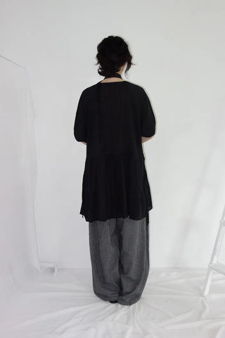 [2 colors] Nero Stripe Linen Balloon Pants