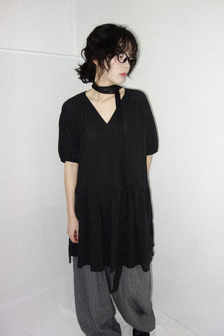 [2 colors] Nero Stripe Linen Balloon Pants