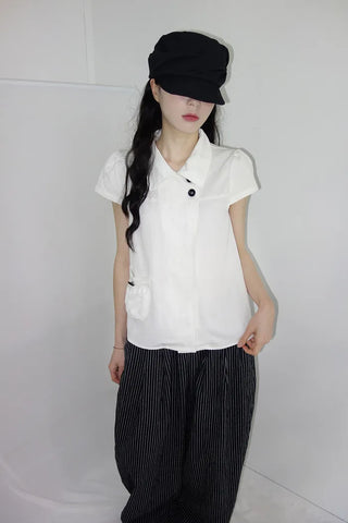 [2 colors] Nero Stripe Linen Balloon Pants