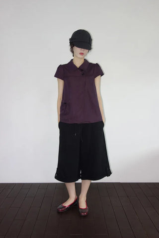 [4 colors] Roll-up Banding Bermuda Pants