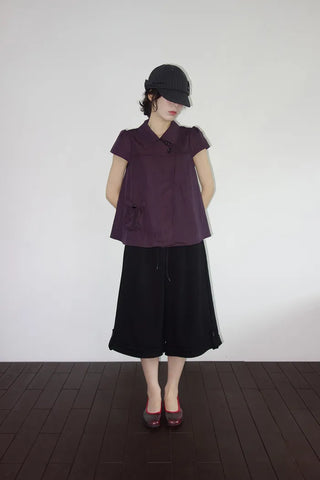 [4 colors] Roll-up Banding Bermuda Pants