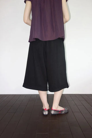 [4 colors] Roll-up Banding Bermuda Pants