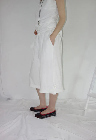 [4 colors] Roll-up Banding Bermuda Pants