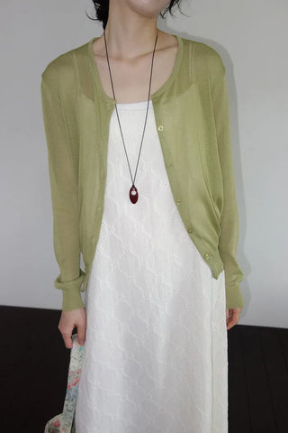 [10 colors] Michichi Sheer Round Cardigan