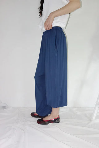 [2 colors] Forty flattering banding harem pants
