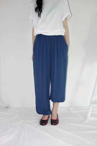 [2 colors] Forty flattering banding harem pants